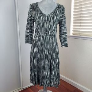 Dressbarn Black White Knit Sweater Dress Medium